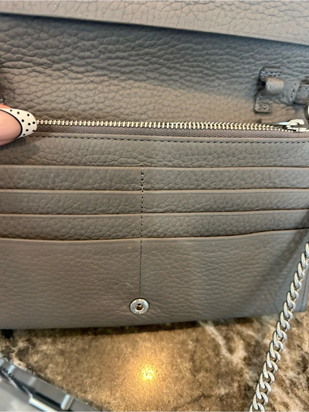 AllSaints Gray Fetch Pebbled Leather Crossbody slight wear GUC